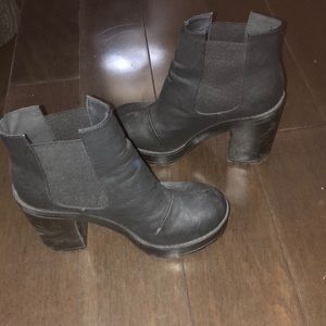 Black Heeled Moto Booties